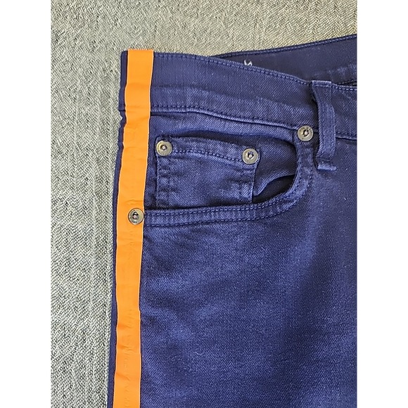 Rag & Bone Jeans Womens Size 27 The Skinny Navy Orange Stripe Denim Pants - Picture 4 of 11
